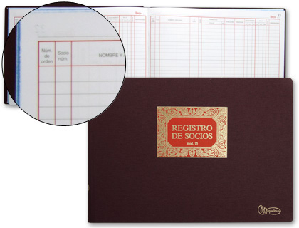 LIVRO MIQUELRIUS N 13 FOLIO AOBAIXO 100 FOLHAS -REGITRO DE SOCIOS (ESPANHOL)