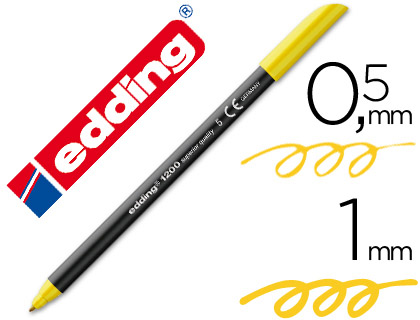 MARCADOR EDDING 1200 PONTA DE FIBRA REDONDA TRACO 1 MM N.5 AMARELO