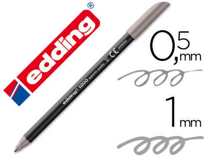 MARCADOR EDDING 1200 PONTA DE FIBRA REDONDA TRACO 1 MM N.12 CINZA