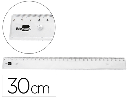 REGUA LIDERPAPEL EM PLASTICO TRANSPARENTE 30 CM