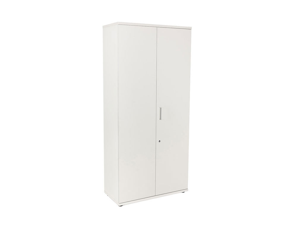 ARMARIO ROCADA COM QUATRO ESTANTES E DOIS PORTAS SERIE STORE 195X90X45 CM ACABAMENTO AW04 BRANCO/BRANCO