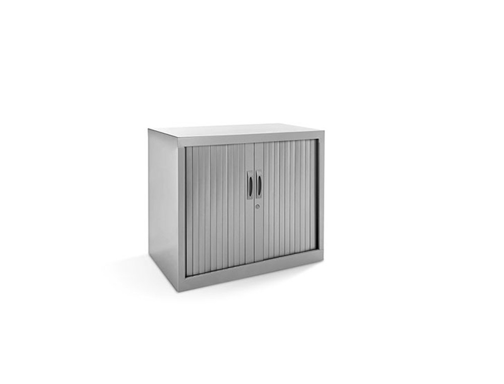 ARMARIO METALICO ROCADA DOIS PORTAS TIPO PERSIANA INCLUI UMA PRATELEIRA SERIE STORE 80X75X45 CM ACABAMENTO AC00 CINZA/CI