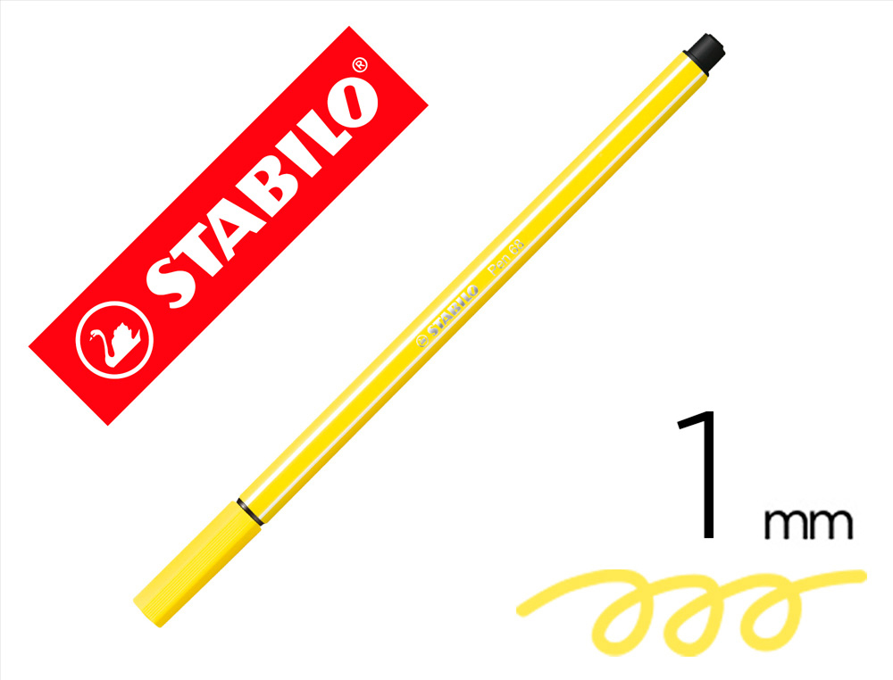 MARCADOR STABILO AGUARELAVEL PEN 68 AMARELO LIMAO 1 MM