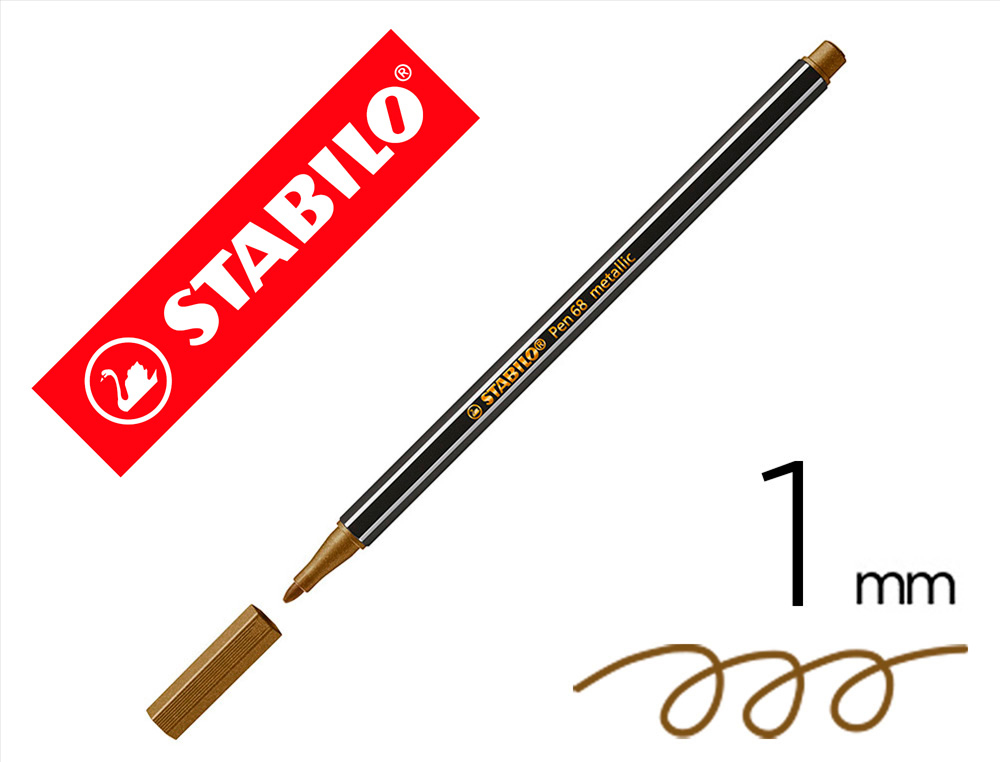 MARCADOR STABILO AGUARELAVEL PEN 68 METALICO OURO 1 MM