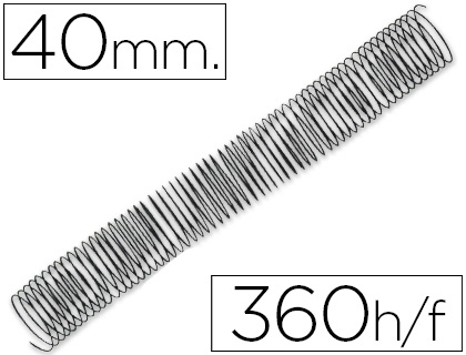 ESPIRAL Q-CONNECT METALICA 64 5:1 40MM 1,2MM CAIXA DE 25 UNIDADES