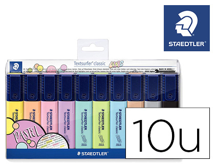MARCADOR TEXTSURFER CLASSIC 364 PASTEL & VINTAGE BOLSA DE 10 UNIDADES CORES SORTIDAS