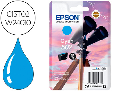 TINTEIRO EPSON 502 XL EXPRESSION HOME XP 5100 / 5105 WORKFORCE WF 2860 / 2860DWF CIAN 470 PAGINAS