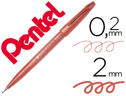 CANETA PINCEL PENTEL TOUCH PARA CALIGRAFIA COR CASTANHO