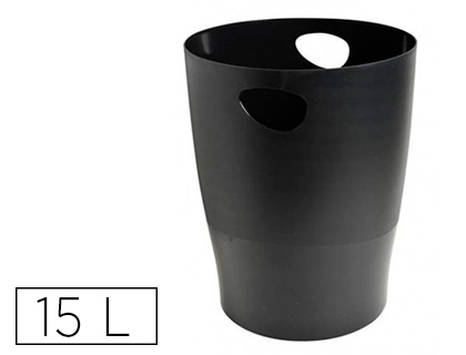 CESTO DE PAPEIS EXACOMPTA EM PLASTICO ECOBLACK PRETA 15 LITROS