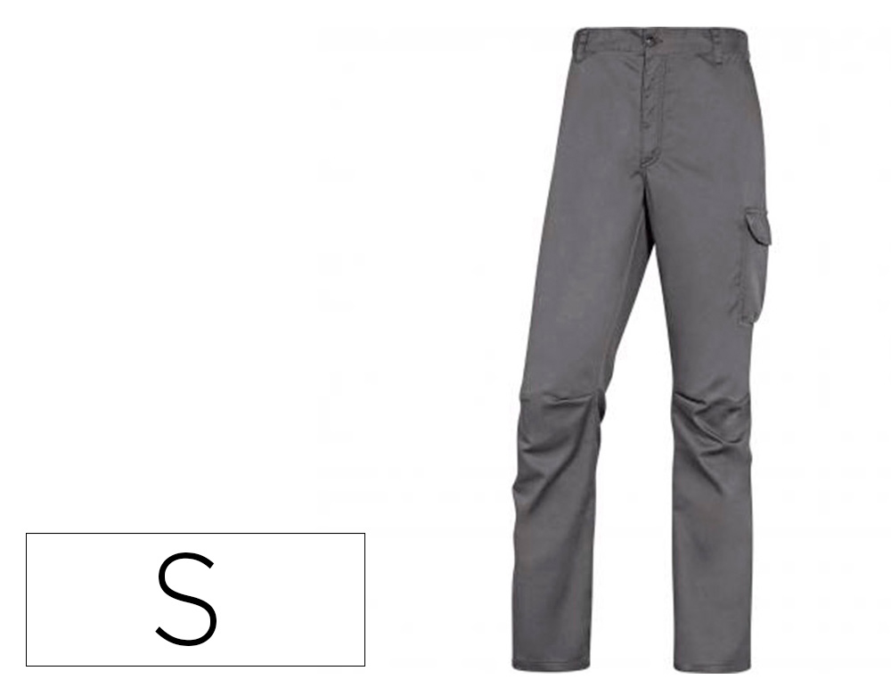 CALCAS DE TRABALHO DELTAPLUS CINTURA ELASTICA 5 ESTOJOS COR CINZA / PRETO TAMANHO S