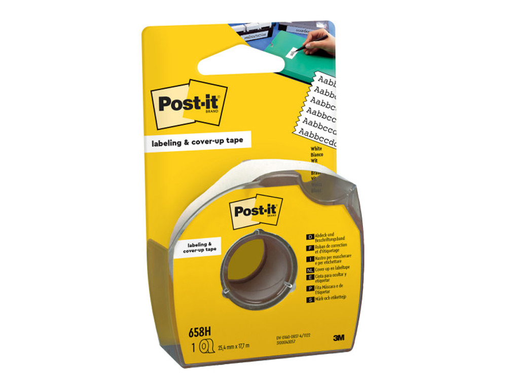 FITA ADESIVA POST-IT 18X25 MM 6 LINHAS DESENROLADOR ESPECIAL PARA OCULTAR E ETIQUETAR