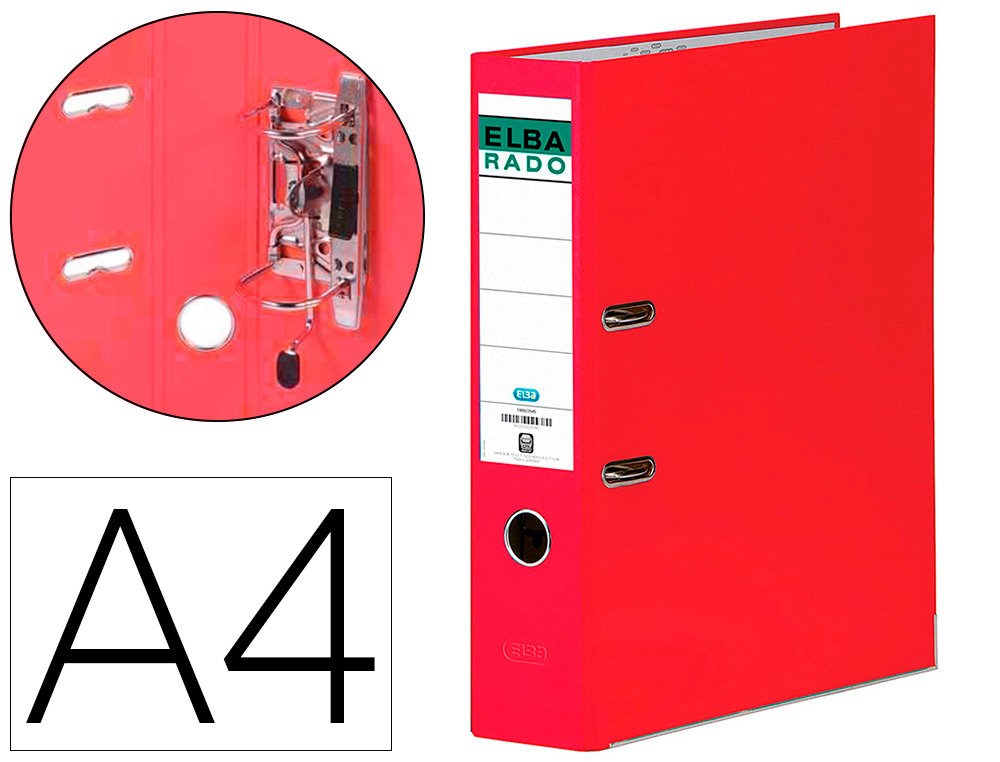 PASTA DE ARQUIVO DE ALAVANCA ELBA CHIC CARTAO FORRADO PVC COM RADO DIN A4 LOMBADA DE 80 MM VERMELHO