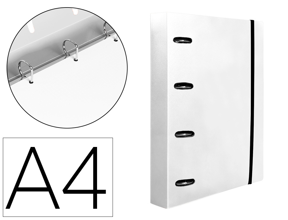 PASTA LIDERPAPEL COM RECARGA POLIPROPILENO DIN A4 4 ANEIS 25MM QUADRICULA 5MM TRANSPARENTE