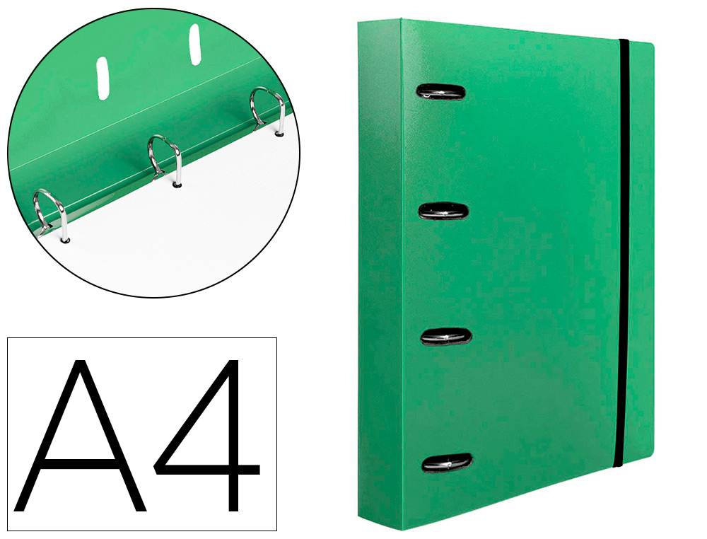 PASTA LIDERPAPEL COM RECARGA POLIPROPILENO DIN A4 4 ANEIS 25MM QUADRICULA 5MM MENTA OPACO