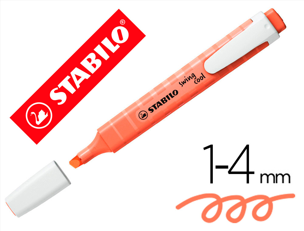 MARCADOR FLUORESCENTE STABILO SWING COOL PASTEL CORAL