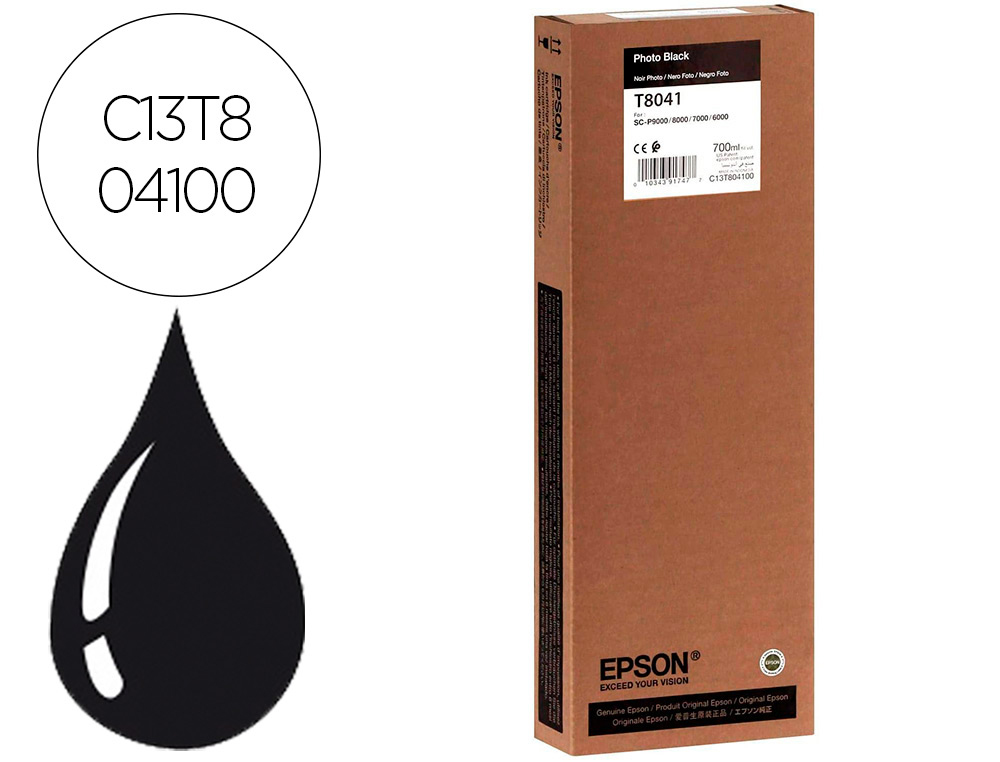 TINTEIRO EPSON GF SURECOLOR SERIE SC-P PRETO PHOTO ULTRACHROME HDX/HD 700ML