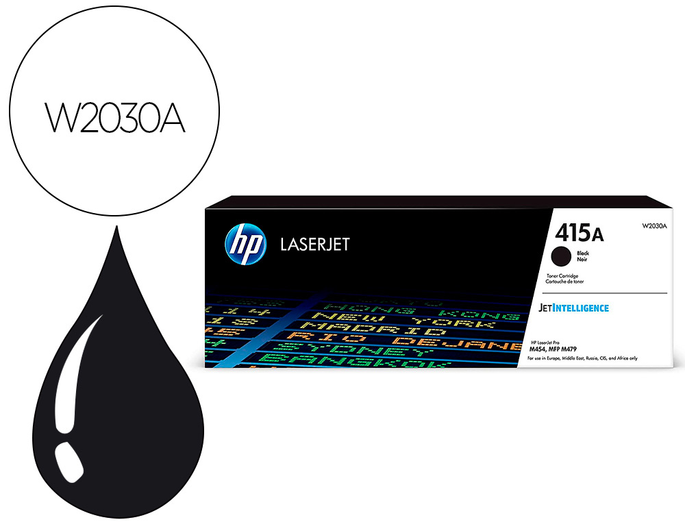 TONER HP 415A PARA HP COLOR LASERJET PRO M454 MFP M479 PRETO 2400P