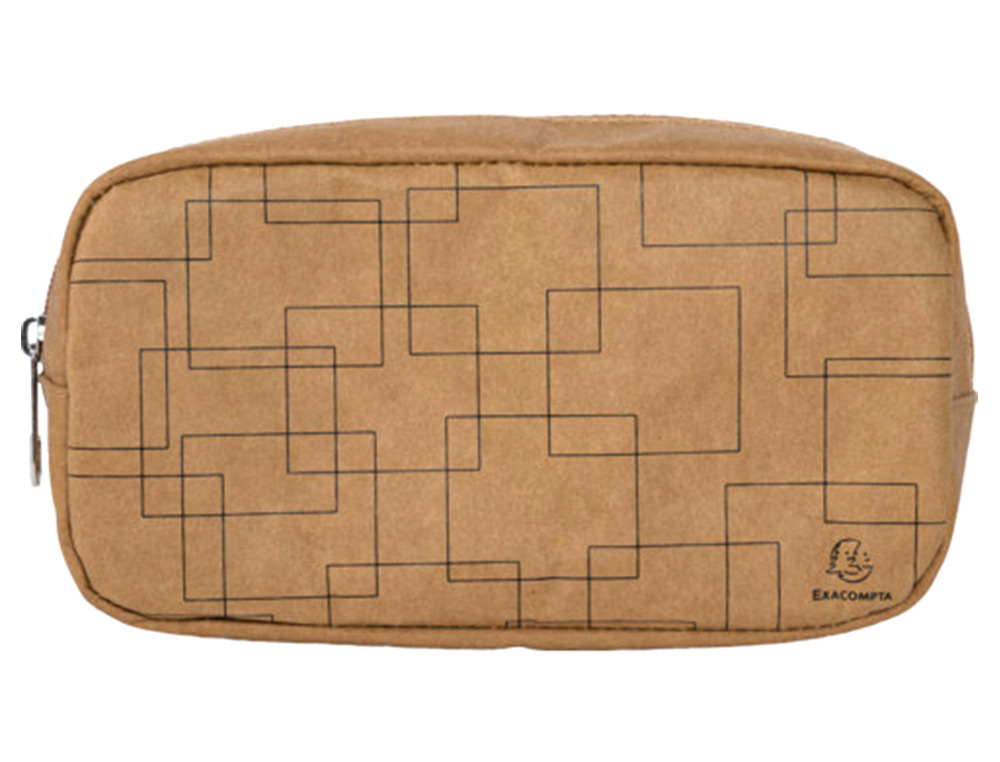 ESTOJO ESCOLAR EXACOMPTA ETERNECO COURO IMITACAO VEGETAL GRANDE RETANGULAR 105X75X205 MM