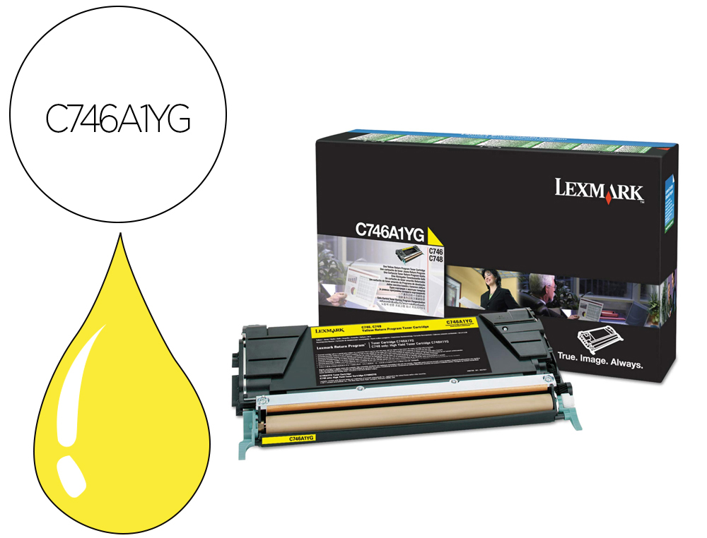 TONER LEXMARK LASER C746A1YG C746 / C748 AMARELO 7000 PAGINAS