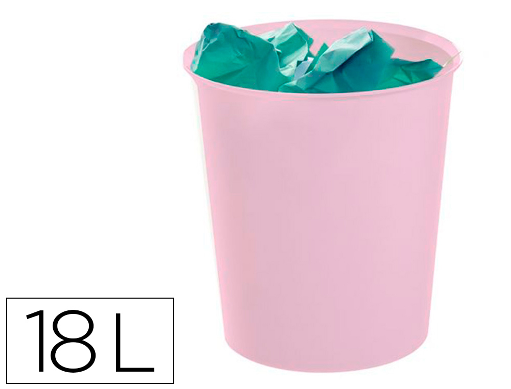 CESTO DE PAPEIS ARCHIVO 2000 ECOGREEN PLASTICO 100% RECICLAVEL 18 LITROS COR ROSA PASTEL