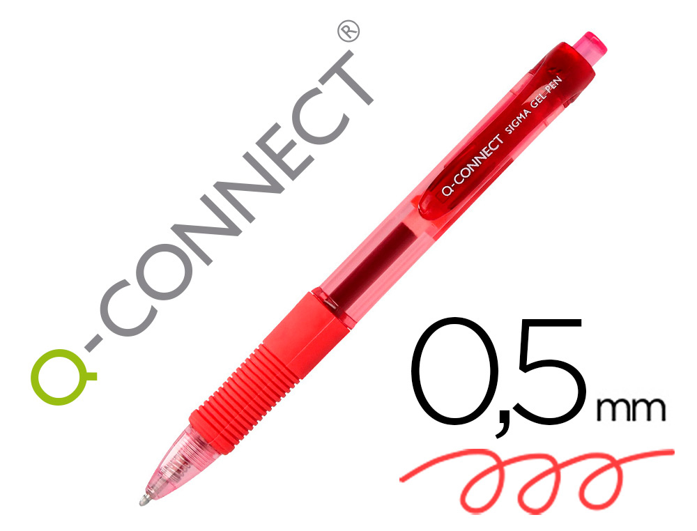 ESFEROGRAFICA Q-CONNECT SIGMA RETRATIL 0,5 MM COR VERMELHO