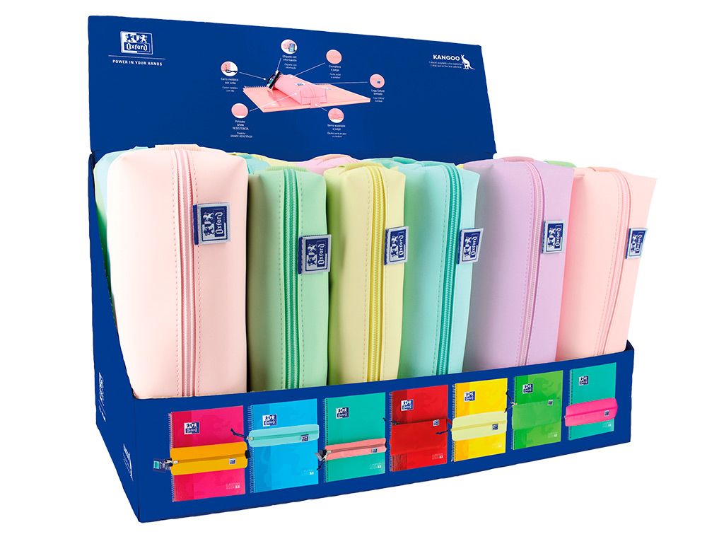 BOLSO ESCOLAR OXFORD PORTATODO LIVE & GO EXPOSITOR DE 22 UNIDADES COLORES SURTIDOS