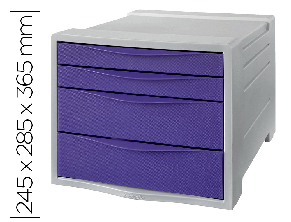 FICHEIRO DE GAVETAS DE SECRETARIA ESSELTE COLOUR BREEZE PLASTICO 4 GAVETAS COR LAVANDA
