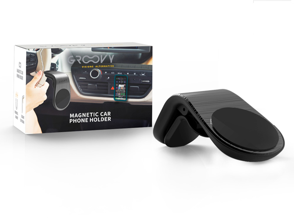 SUPORTE MOVEL PARA CARRO GROOVY UNIVERSAL MAGNETICO COR CINZA ESCURO