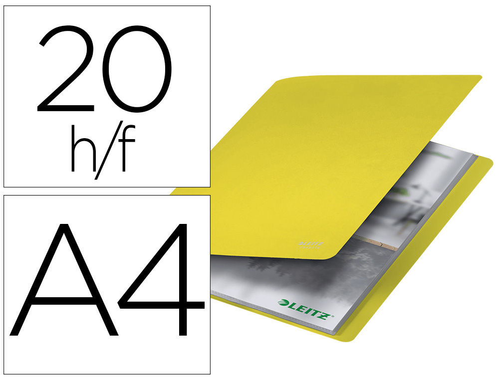 CAPA CATALOGO LEITZ RECYCLE DIN A4 20 BOLSAS POLIPROPILENO AMARELO