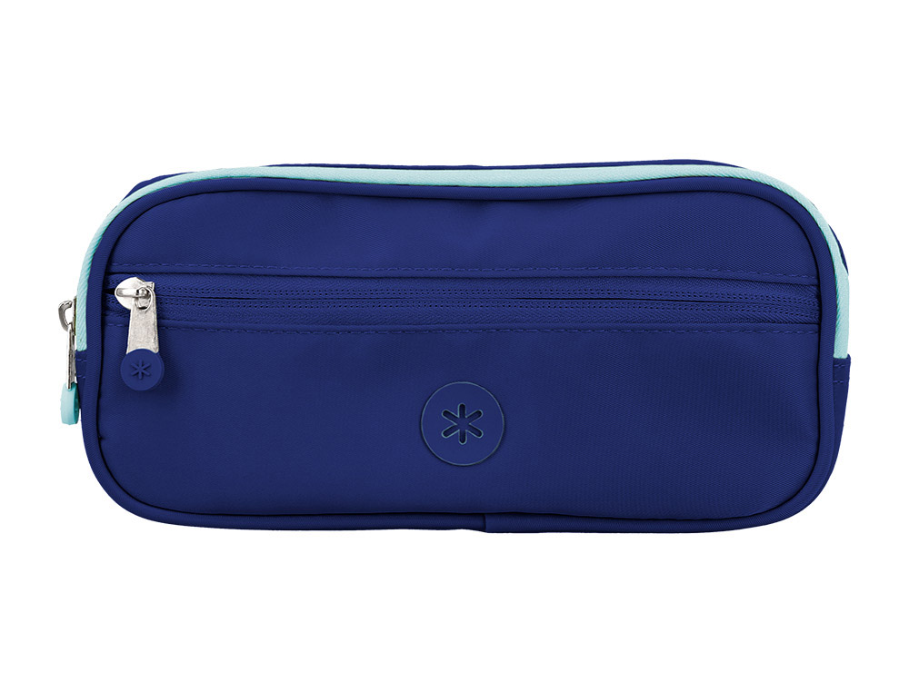 ESTOJO ESCOLAR ANTARTIK 3 COMPARTIMENTOS COMPLEMENTO DA MOCHILA COR AZUL 100X60X220 MM