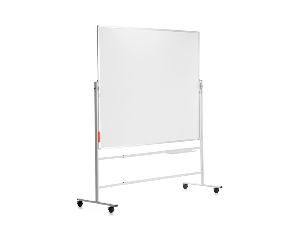 QUADRO BRANCO ROCADA ACO VITRIFICADO MAGNETICO MOLDURA ALUMINIO DUPLA FACE GIRATORIO 90X120 CM