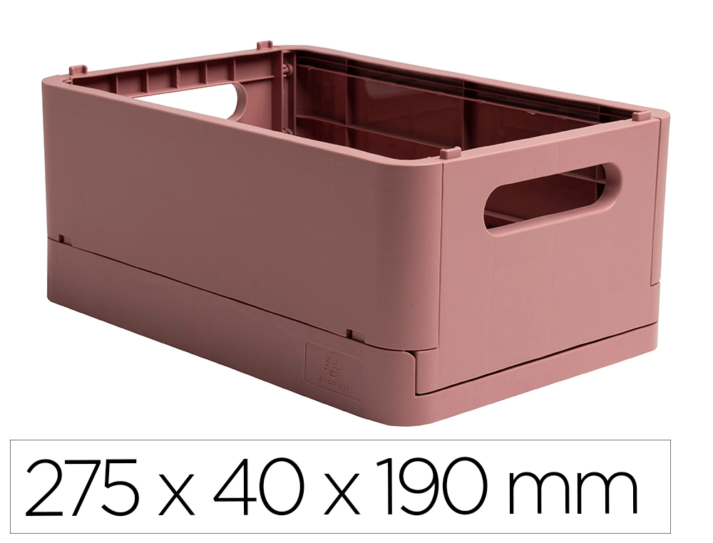 CAIXA MULTIUSOS EXACOMPTA SMART CASE DIN A5+ PLASTICO RECICLADO DOBRAVEL COR ROSA VELHO 275X40X190 MM