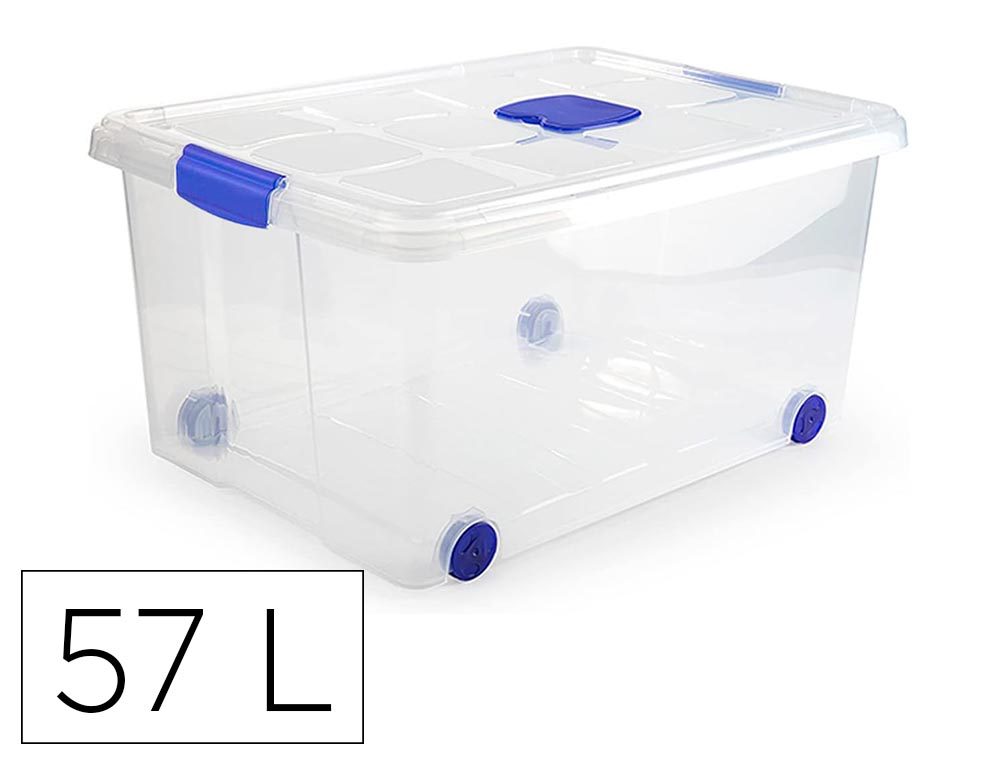 CAIXA DE ARMAZENAGEM PLASTICFORTE N 5 TRANSPARENTE COM TAMPA CAPACIDADE 57 L