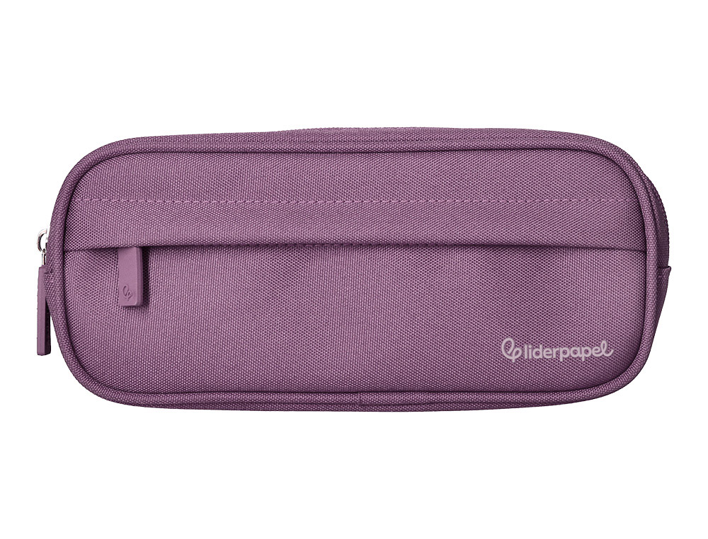 ESTOJO ESCOLAR LIDERPAPEL OVALADO 2 FECHOS COM BOLSO FRONTAL 210X90 MM ROXO
