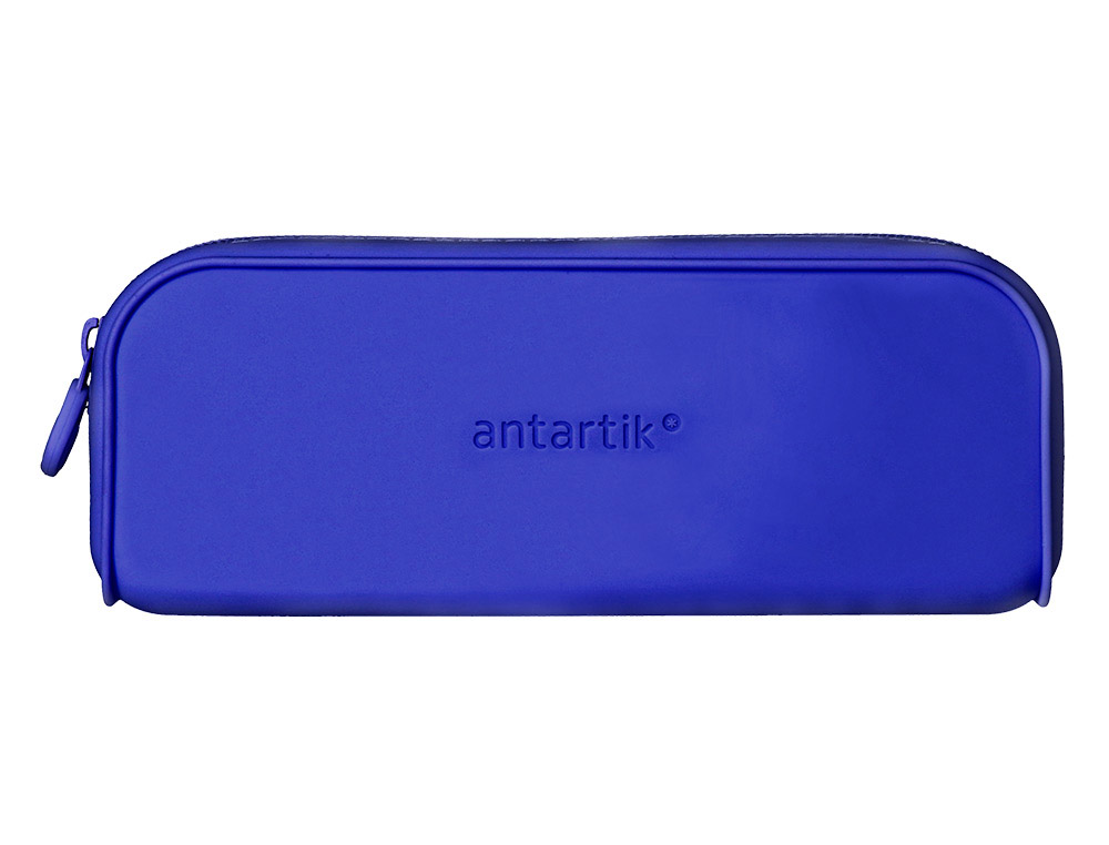 ESTOJO ESCOLAR ANTARTIK PRISMA SILICONE SOFT RETANGULAR 185X50X75 MM AZUL ESCURO