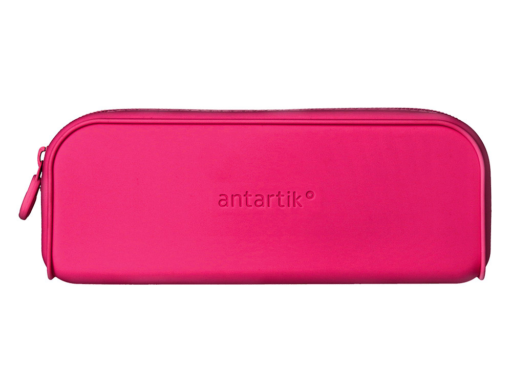 ESTOJO ESCOLAR ANTARTIK PRISMA SILICONE SOFT RETANGULAR 185X50X75 MM ROSA FUCSIA