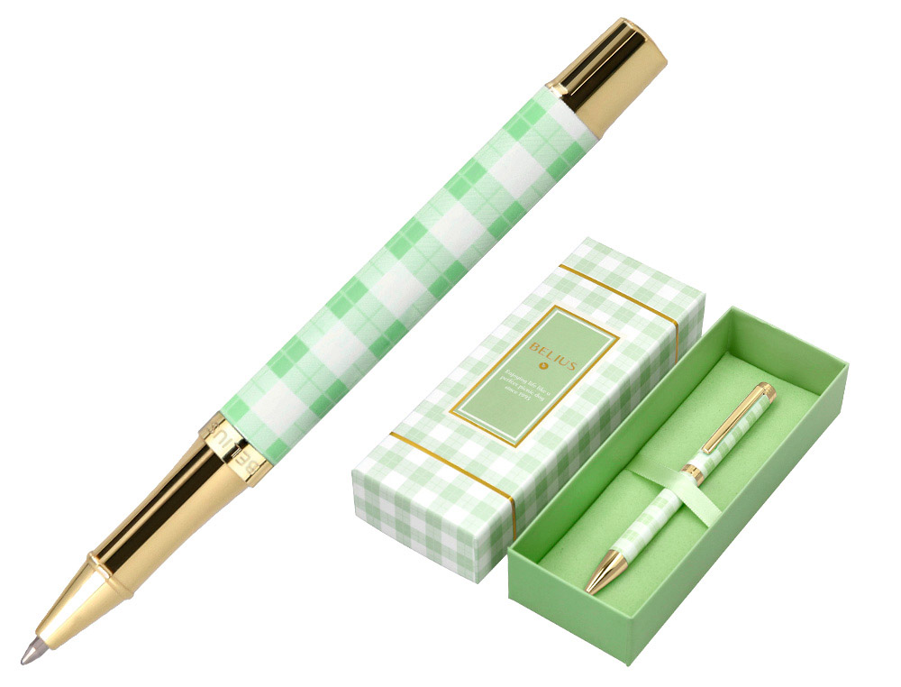 ROLLER BELIUS PICNIC ALUMINIO COR VERDE DOURADO TINTA COR PRETO CAIXA DE DESIGN