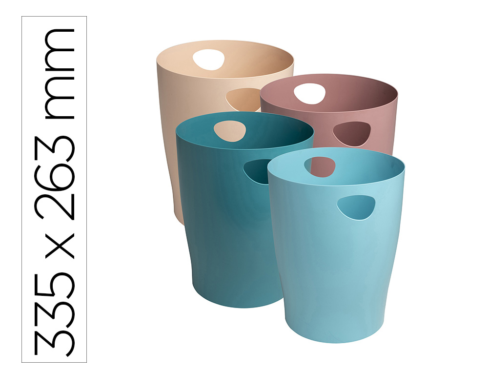 CESTO DE PAPEIS PLASTICO EXACOMPTA ECOBIN SKANDI RECICLADA 15 L CORES SORTIDAS 335X263 MM