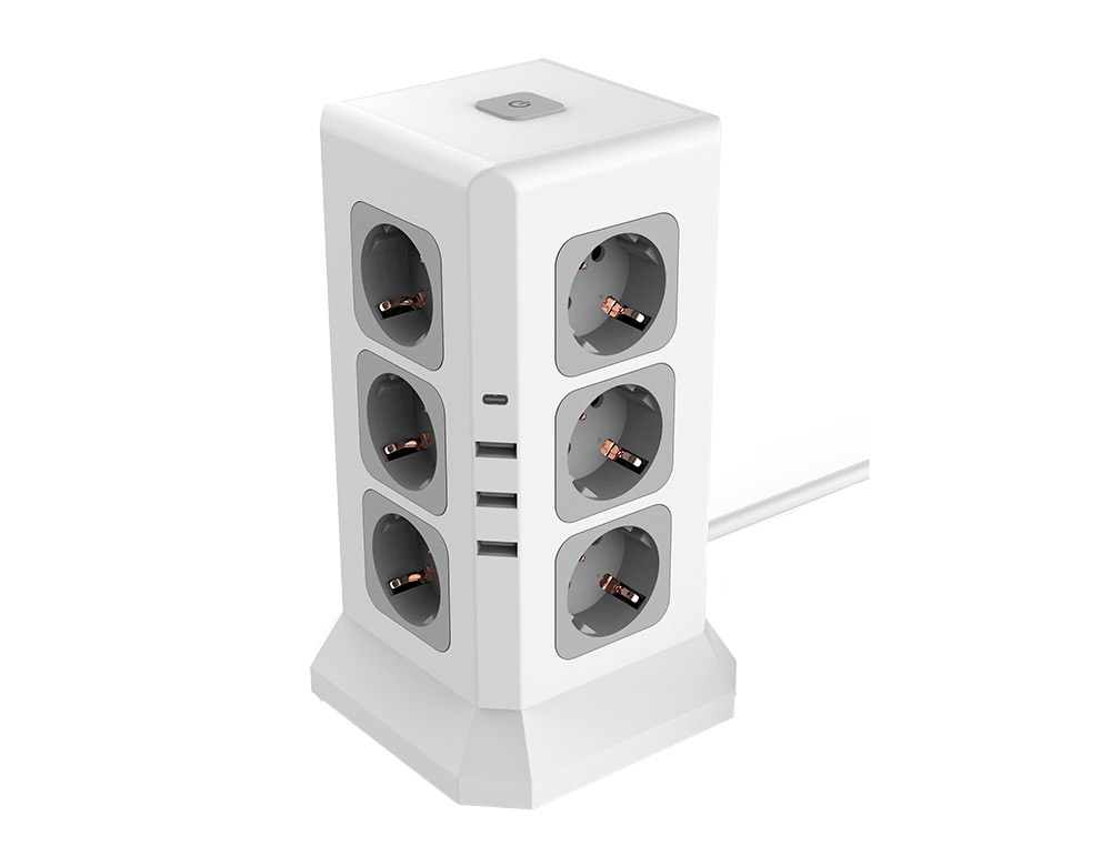 EXTENSAO Q-CONNECT MULTIPLA 16 EM 1 CABO 2 MT 12 TOMADAS DE CORRENTE+3 USB+1 USB TIPO C 120X120X210MM