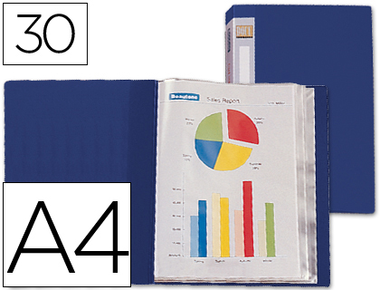 CAPA CATALOGO LIDERPAPEL 30 BOLSAS DIN A4 AZUL