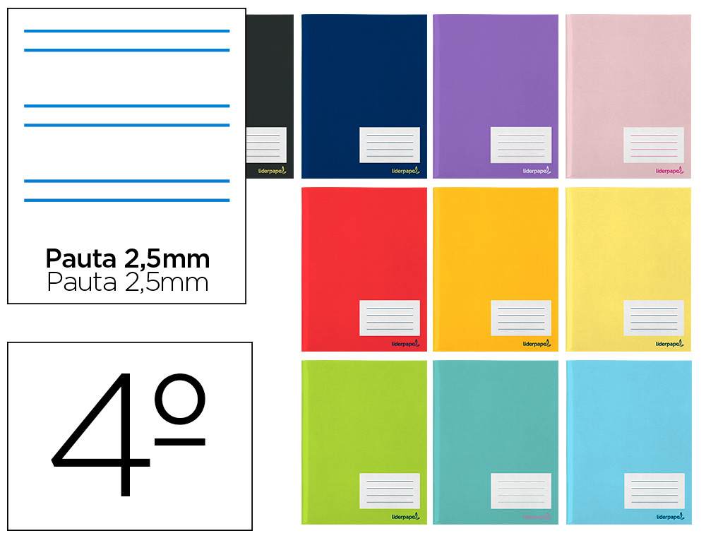 CADERNO ESCOLAR LIDERPAPEL 32 FOLHAS DIN A5 PAUTADO 2 LINHAS