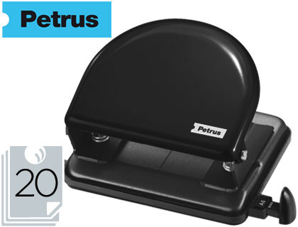 FURADOR PETRUS 52 METALICO CAPACIDADE 20 FOLHAS PRETO