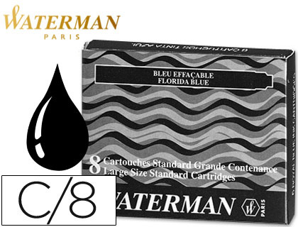 TINTA ESTILOGRAFICA WATERMAN PRETACAIXA 8 CARTUCHOS