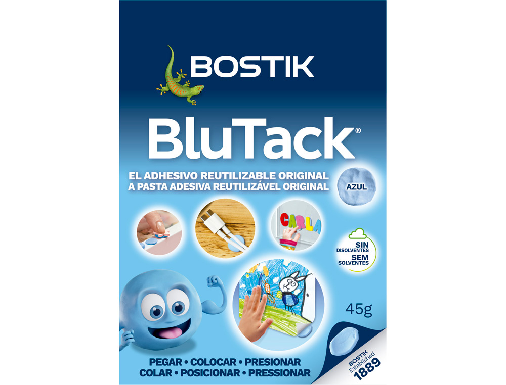 MASSA ADESIVA BLU-TACK DA BOSTIK, PARAMULTIP. APLICACOES.