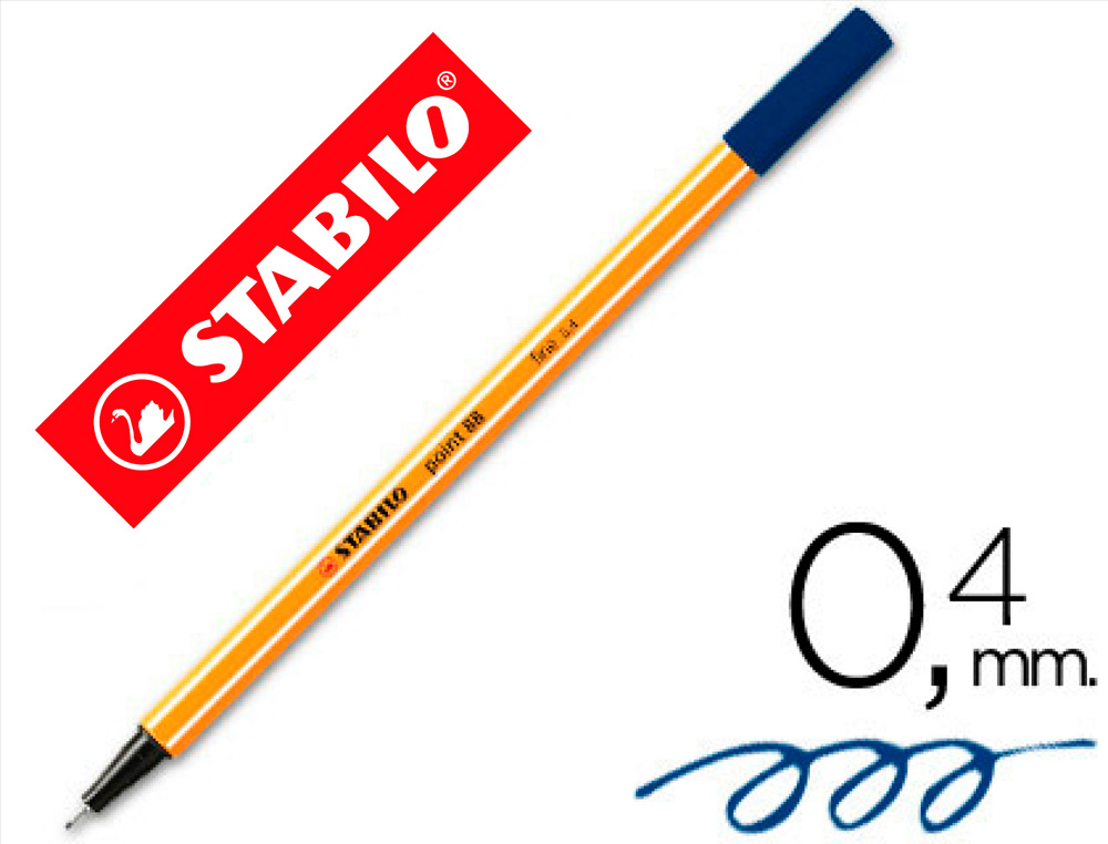 MARCADOR STABILO PONTA DE FIBRA POINT 88 AZUL ESCURO 0,4 MM