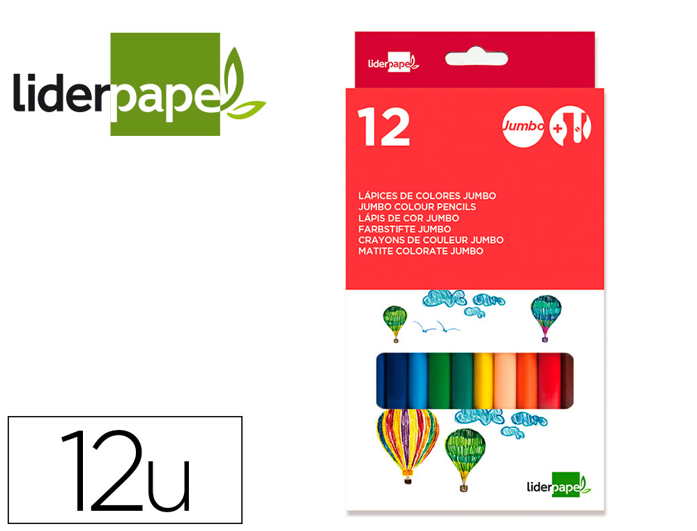 LAPIS DE COR JUMBO LIDERPAPEL 12 UNIDADES