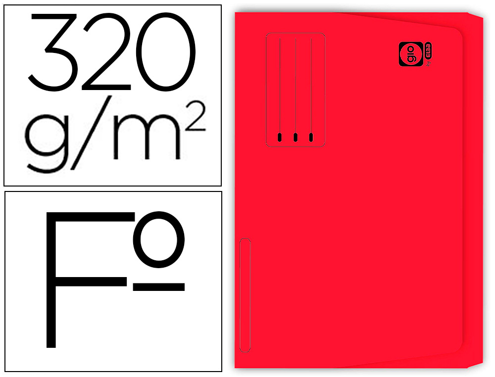 CLASSIFICADOR GIO EM CARTOLINA FOLIO POCKET VERMELHO COM BOLSA E ABA