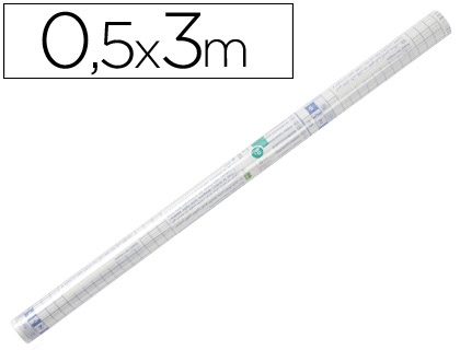 ROLO PLASTICO ADESIVO FORRA LIVROS 0,50 MT X 3 MT 80 MICRONS