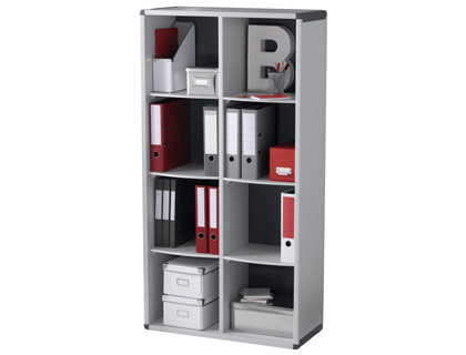 MOVEL ESTANTE PAPERFLOW COM 8 BLOCOS NA COR CINZA 155 X 79 X 33 CM
