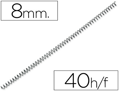 ESPIRAL METALICO YOSAN PRETO PASSO 54 4:1 8 MM CALIBRE 1,00MM